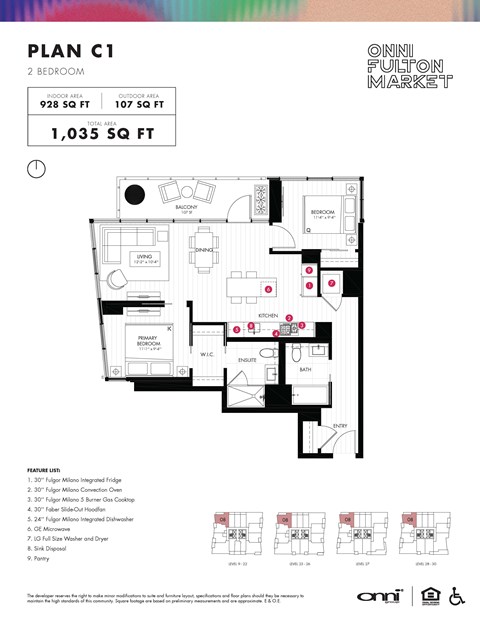 Floor plan for 2 beds, 2 baths, 928 sqft